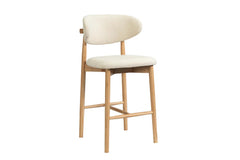 Chaise de Bar KAYLA en Chêne Massif Beige - 50 x 56 cm