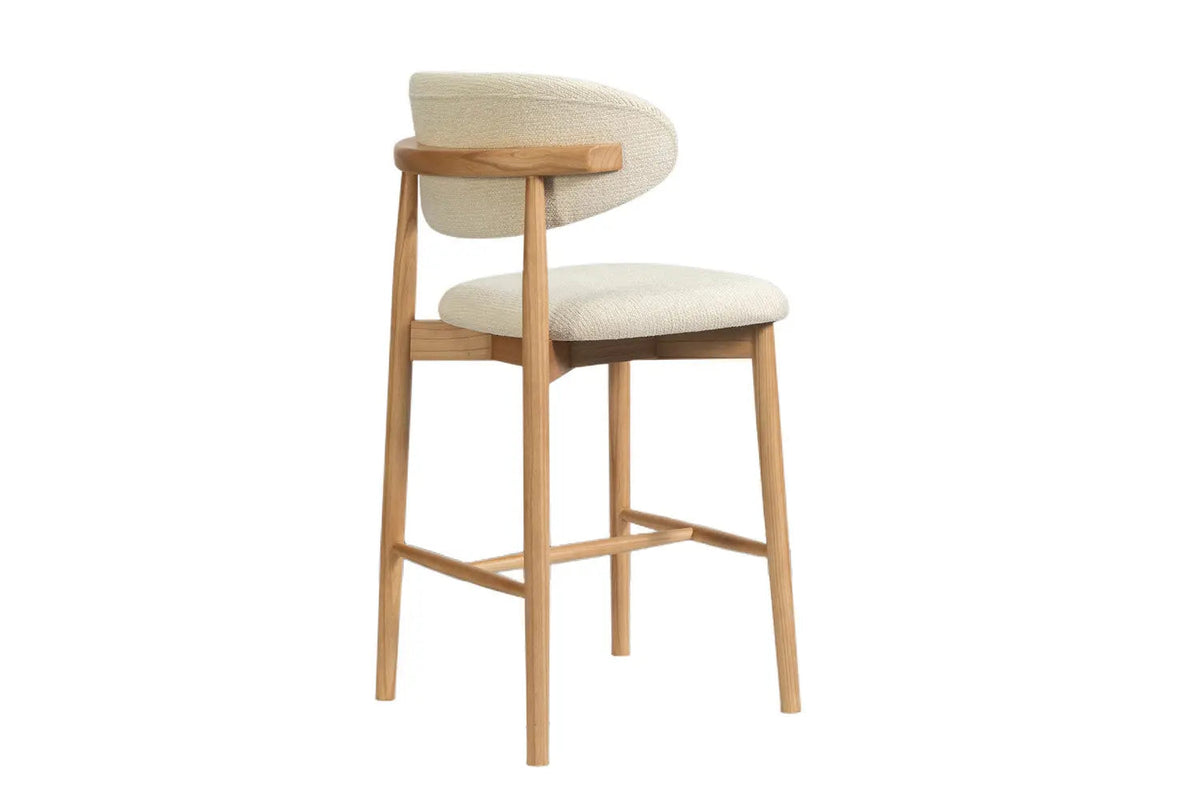 Chaise de Bar KAYLA en Chêne Massif Beige - 50 x 56 cm