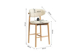 Chaise de Bar KAYLA en Chêne Massif Beige - 50 x 56 cm