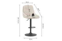 Chaise de Bar Pivotante SABA en Tissu - 50 x 60 cm