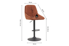 Chaise de Bar Pivotante SABA en Tissu - 50 x 60 cm