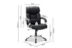 Chaise de Bureau DALIA en Similicuir (PU) - Chaise de bureau réglable 65 x 71 cm