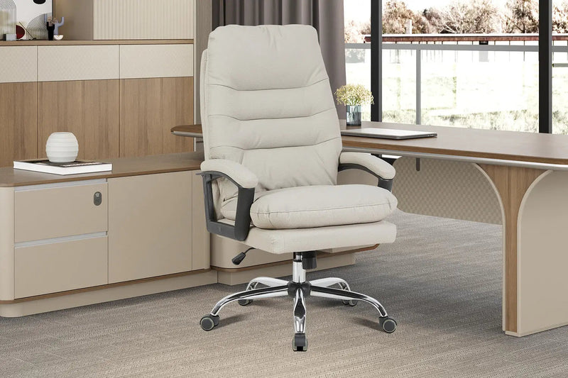 DANIEL – Fauteuil de bureau pivotant à dossier haut en PU – 74 x 76 cm