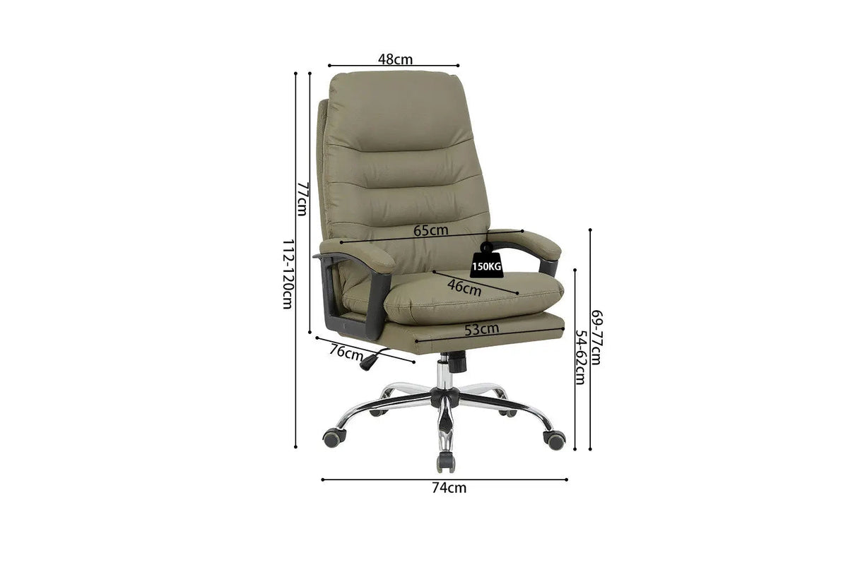 Chaise de Bureau DANIELA en Polyuréthane (PU) - Chaise de bureau réglable 46 x 53 cm