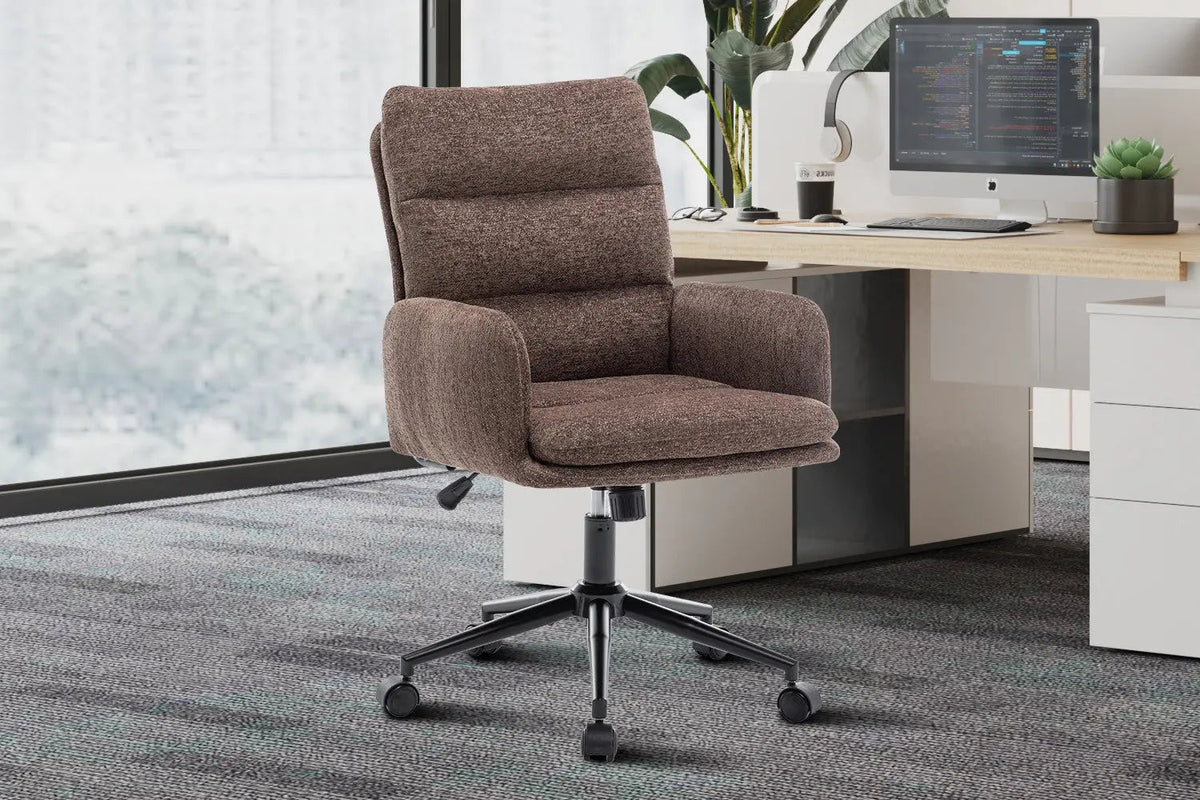 Chaise de Bureau EMMY en Tissu - Chaise de bureau réglable 64 x 68 cm