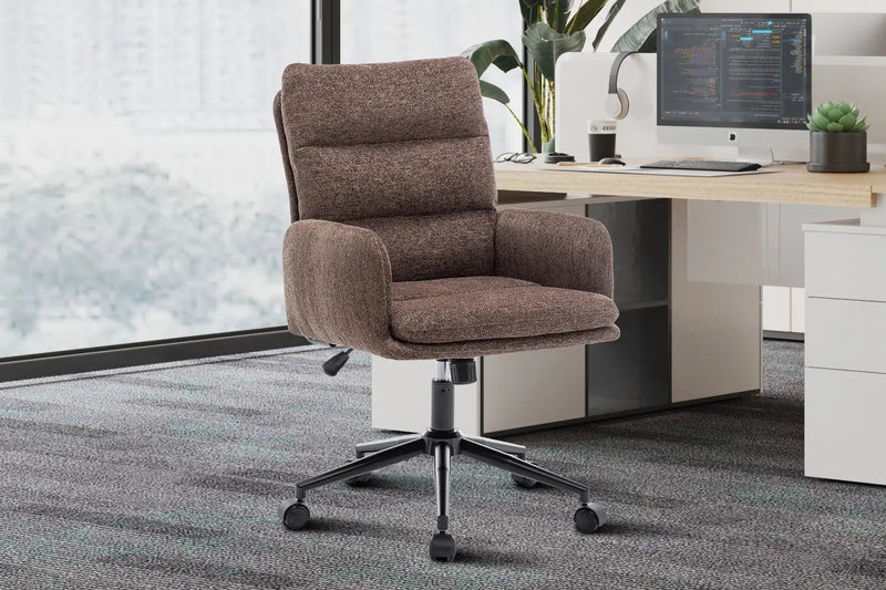 AIMÉ – Chaise de bureau rembourrée en tissu, hauteur réglable – 64 x 68 cm