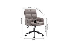 Chaise de Bureau EMMY en Tissu - Chaise de bureau réglable 64 x 68 cm