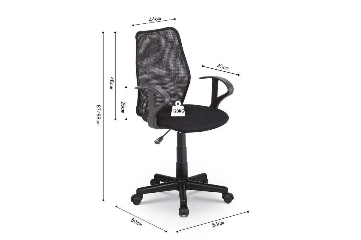 Chaise de Bureau JOBY en Maille - Siège compact et respirant 54 x 50 cm
