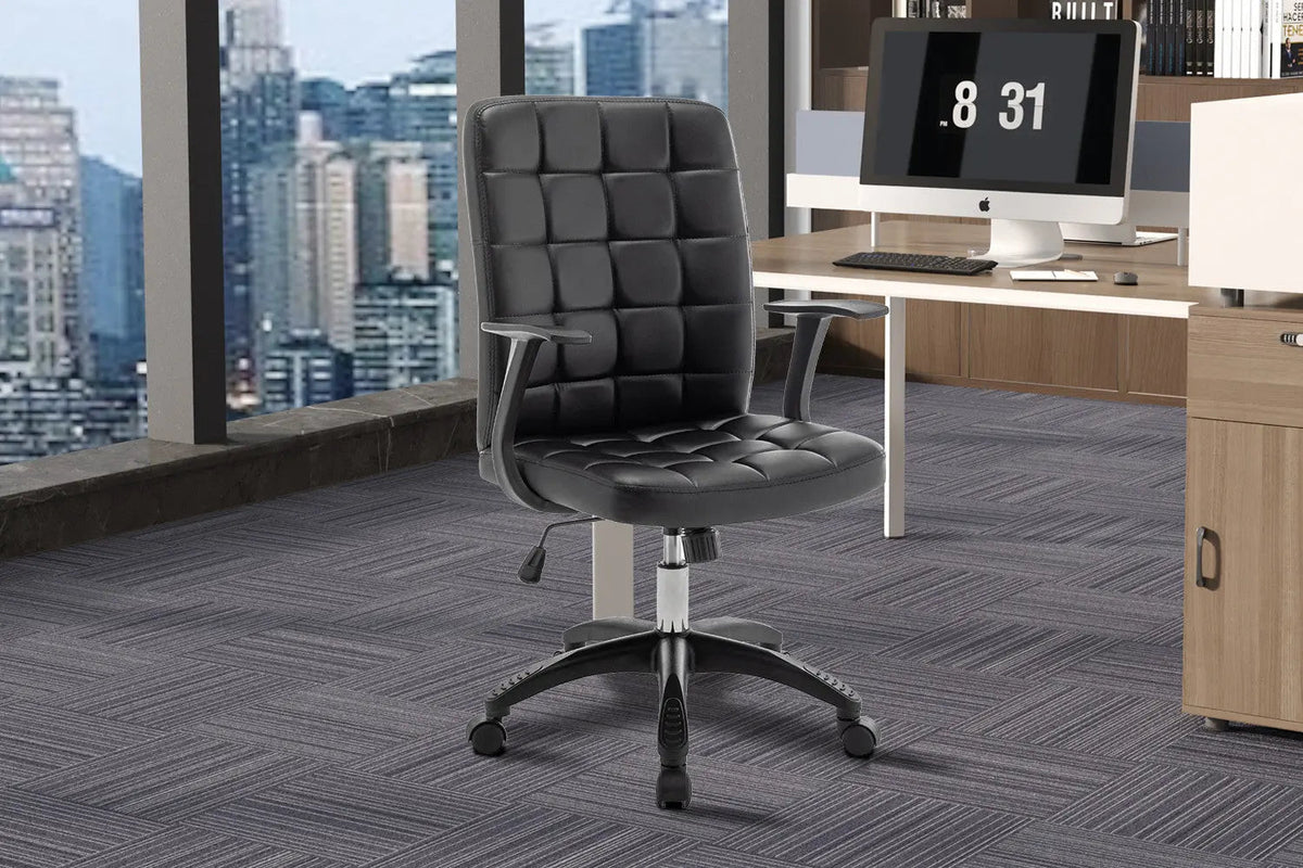 Chaise de Bureau LUKY en Similicuir (PU) - Chaise de bureau réglable 58 x 59 cm