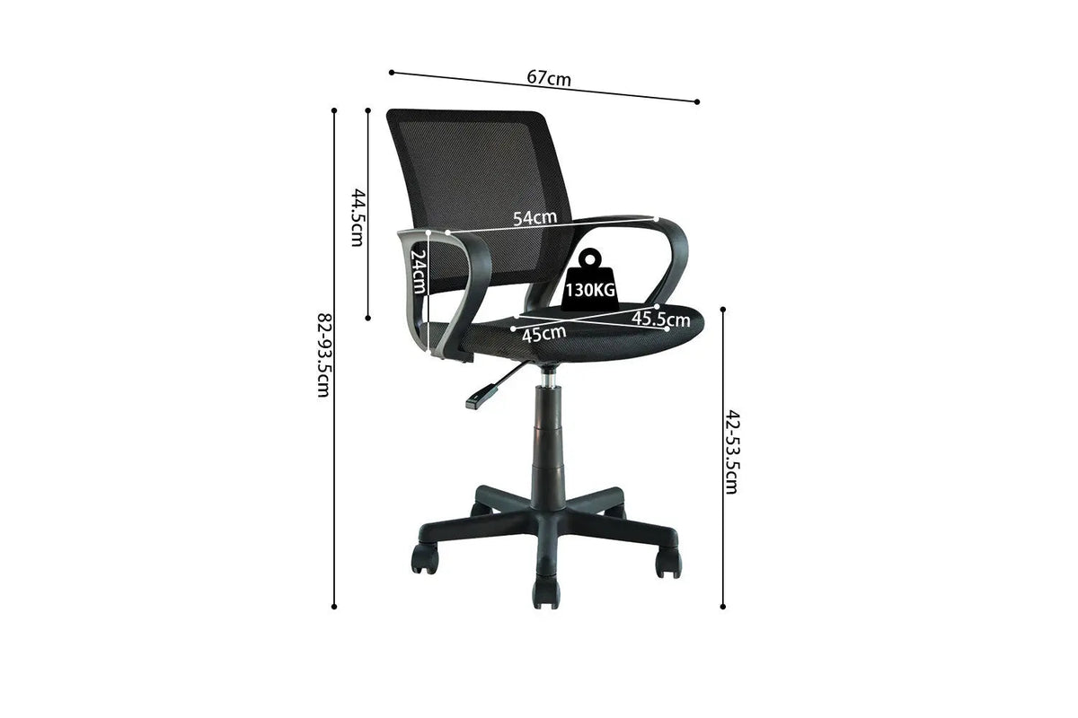 Chaise de Bureau PURE en Maille - Chaise de bureau compacte 54 x 57 cm