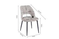 Chaise de Salle à Manger ARLA en Tissu - 51 x 59,5 cm