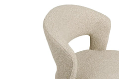 Chaise de Salle à Manger BELMONT en Tissu Sable - 57 x 61 cm