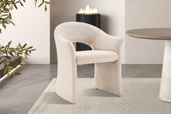 Chaise de Salle à Manger CHARLYNE avec Accoudoirs en Tissu - 66 x 61,5 cm