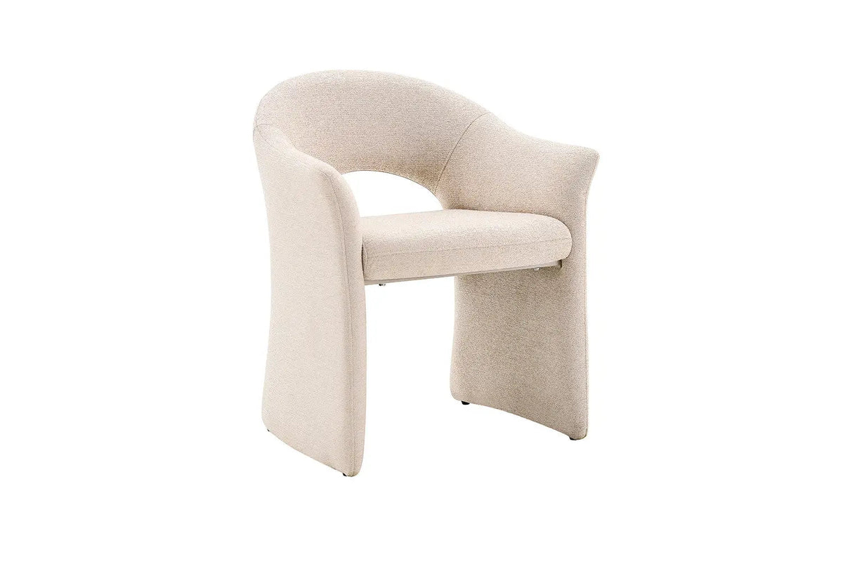 Chaise de Salle à Manger CHARLYNE avec Accoudoirs en Tissu - 66 x 61,5 cm