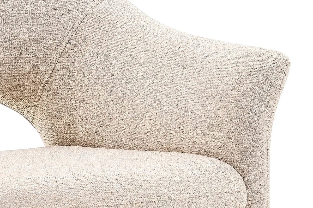 Chaise de Salle à Manger CHARLYNE avec Accoudoirs en Tissu - 66 x 61,5 cm