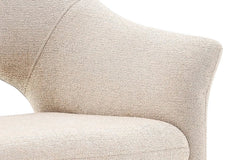 Chaise de Salle à Manger CHARLYNE avec Accoudoirs en Tissu - 66 x 61,5 cm