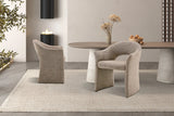 Chaise de Salle à Manger CHARLYNE avec Accoudoirs en Tissu - 66 x 61,5 cm