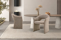Chaise de Salle à Manger CHARLYNE avec Accoudoirs en Tissu - 66 x 61,5 cm
