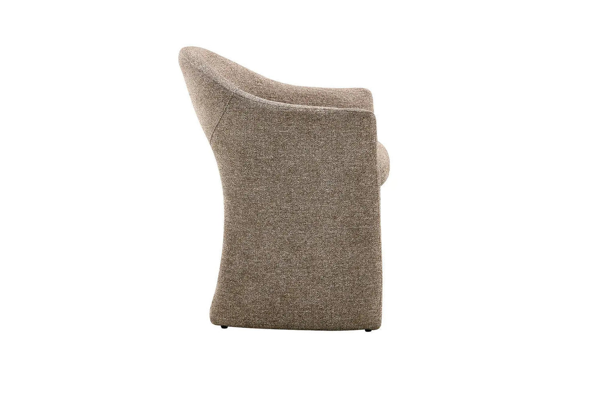 Chaise de Salle à Manger CHARLYNE avec Accoudoirs en Tissu - 66 x 61,5 cm