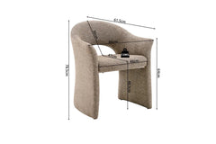 Chaise de Salle à Manger CHARLYNE avec Accoudoirs en Tissu - 66 x 61,5 cm