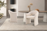Chaise de Salle à Manger CHARLYNE avec Accoudoirs en Tissu - 66 x 61,5 cm