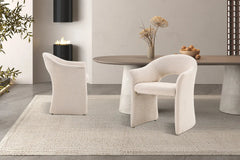 Chaise de Salle à Manger CHARLYNE avec Accoudoirs en Tissu - 66 x 61,5 cm