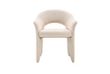 Chaise de Salle à Manger CHARLYNE avec Accoudoirs en Tissu - 66 x 61,5 cm
