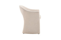 Chaise de Salle à Manger CHARLYNE avec Accoudoirs en Tissu - 66 x 61,5 cm