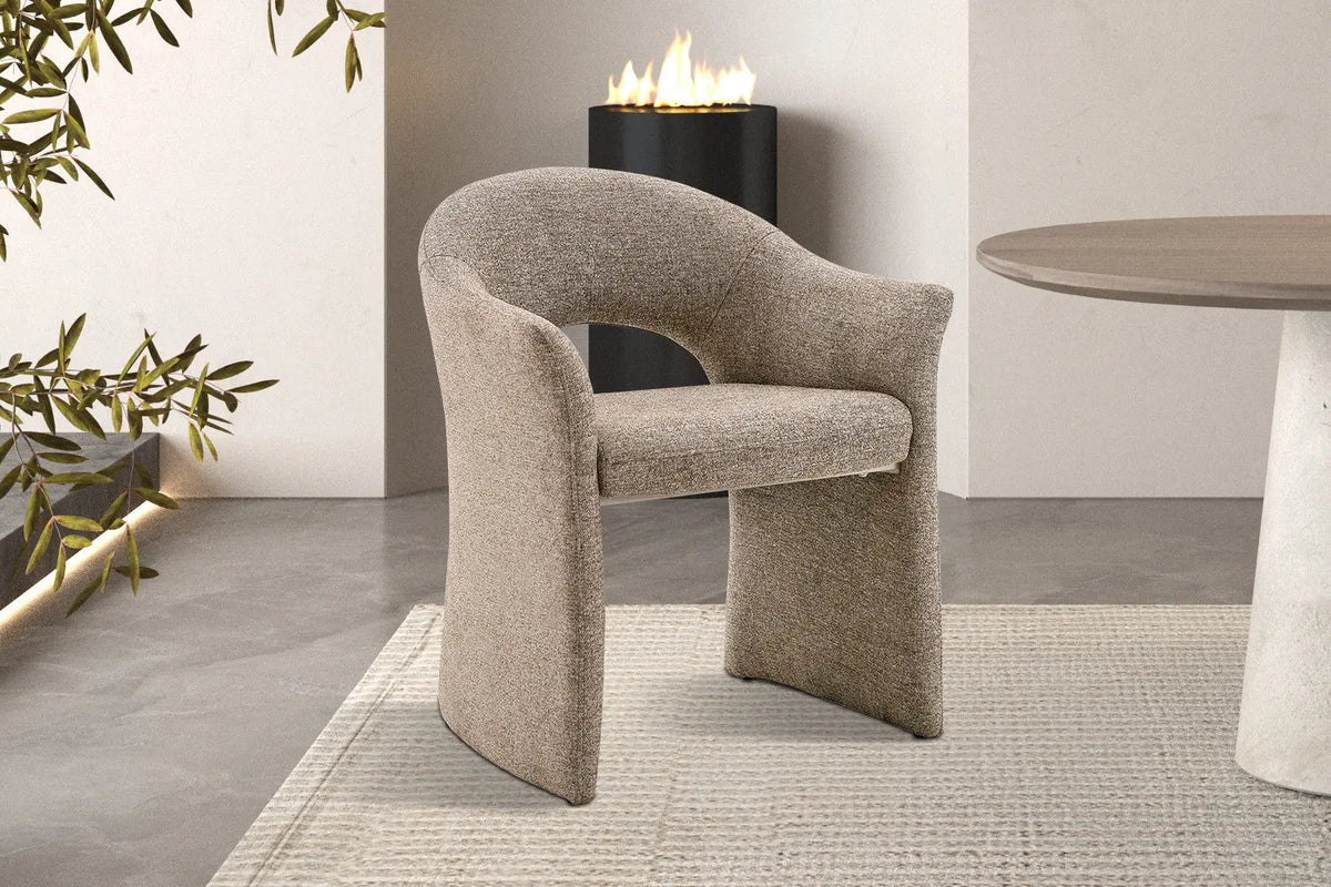 Chaise de Salle à Manger CHARLYNE avec Accoudoirs en Tissu - 66 x 61,5 cm