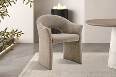 Chaise de Salle à Manger CHARLYNE avec Accoudoirs en Tissu - 66 x 61,5 cm
