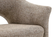 Chaise de Salle à Manger CHARLYNE avec Accoudoirs en Tissu - 66 x 61,5 cm