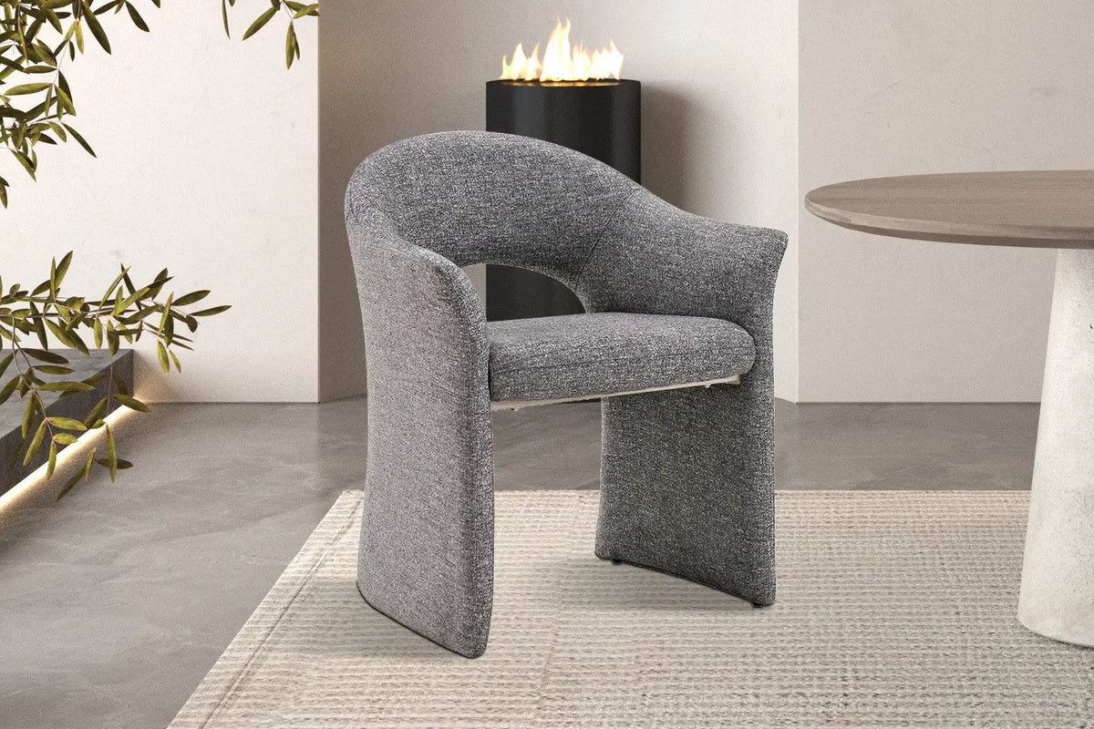 Chaise de Salle à Manger CHARLYNE avec Accoudoirs en Tissu - 66 x 61,5 cm