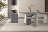 Chaise de Salle à Manger CHARLYNE avec Accoudoirs en Tissu - 66 x 61,5 cm