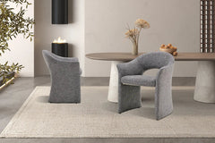 Chaise de Salle à Manger CHARLYNE avec Accoudoirs en Tissu - 66 x 61,5 cm
