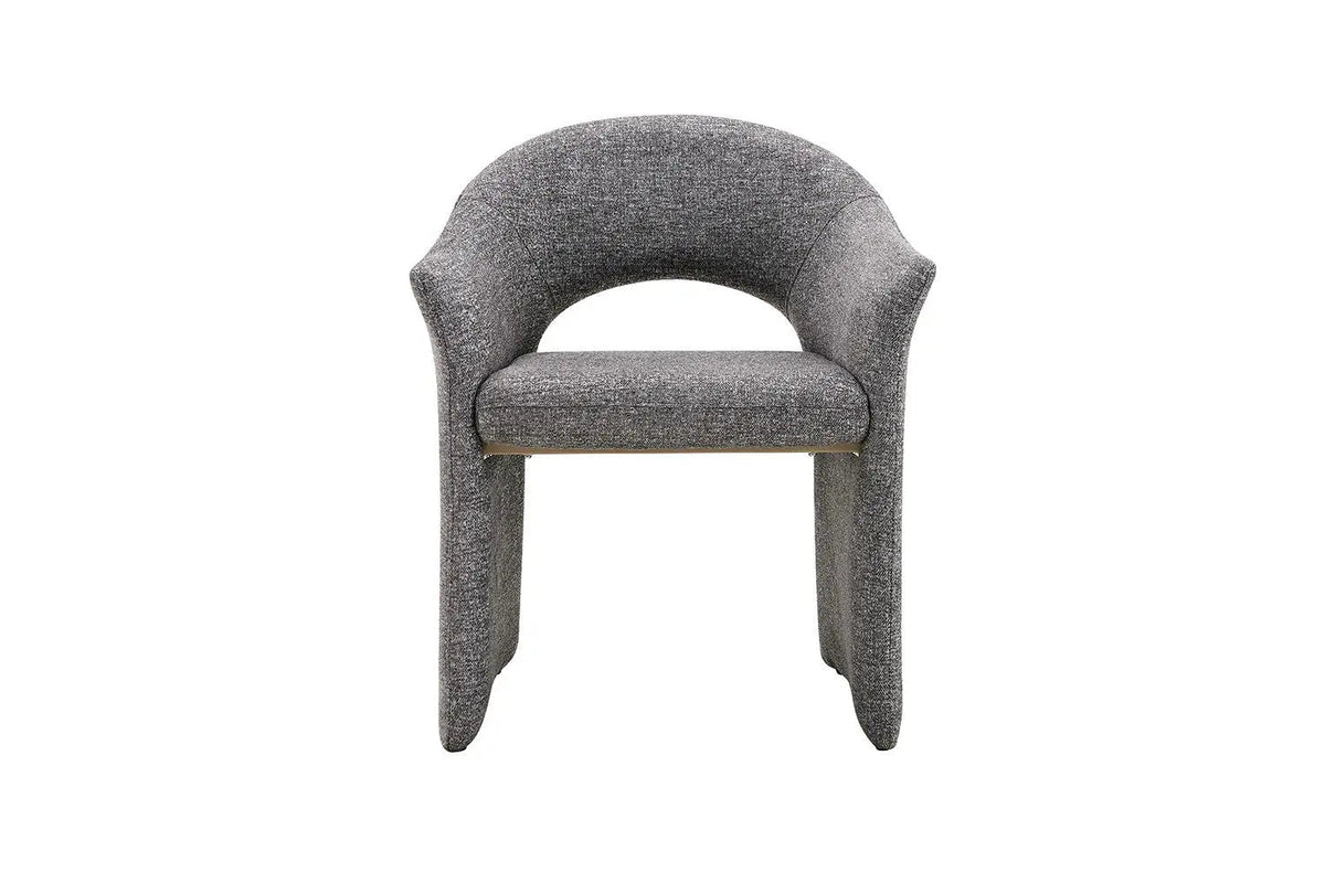 Chaise de Salle à Manger CHARLYNE avec Accoudoirs en Tissu - 66 x 61,5 cm