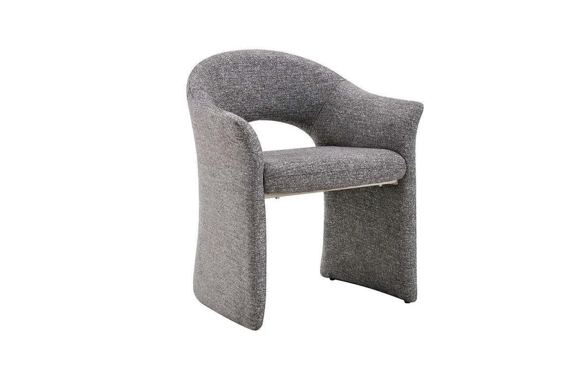 Chaise de Salle à Manger CHARLYNE avec Accoudoirs en Tissu - 66 x 61,5 cm