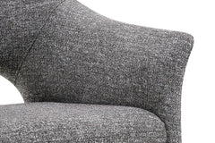 Chaise de Salle à Manger CHARLYNE avec Accoudoirs en Tissu - 66 x 61,5 cm