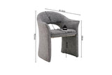 Chaise de Salle à Manger CHARLYNE avec Accoudoirs en Tissu - 66 x 61,5 cm