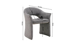 Chaise de Salle à Manger CHARLYNE avec Accoudoirs en Tissu - 66 x 61,5 cm