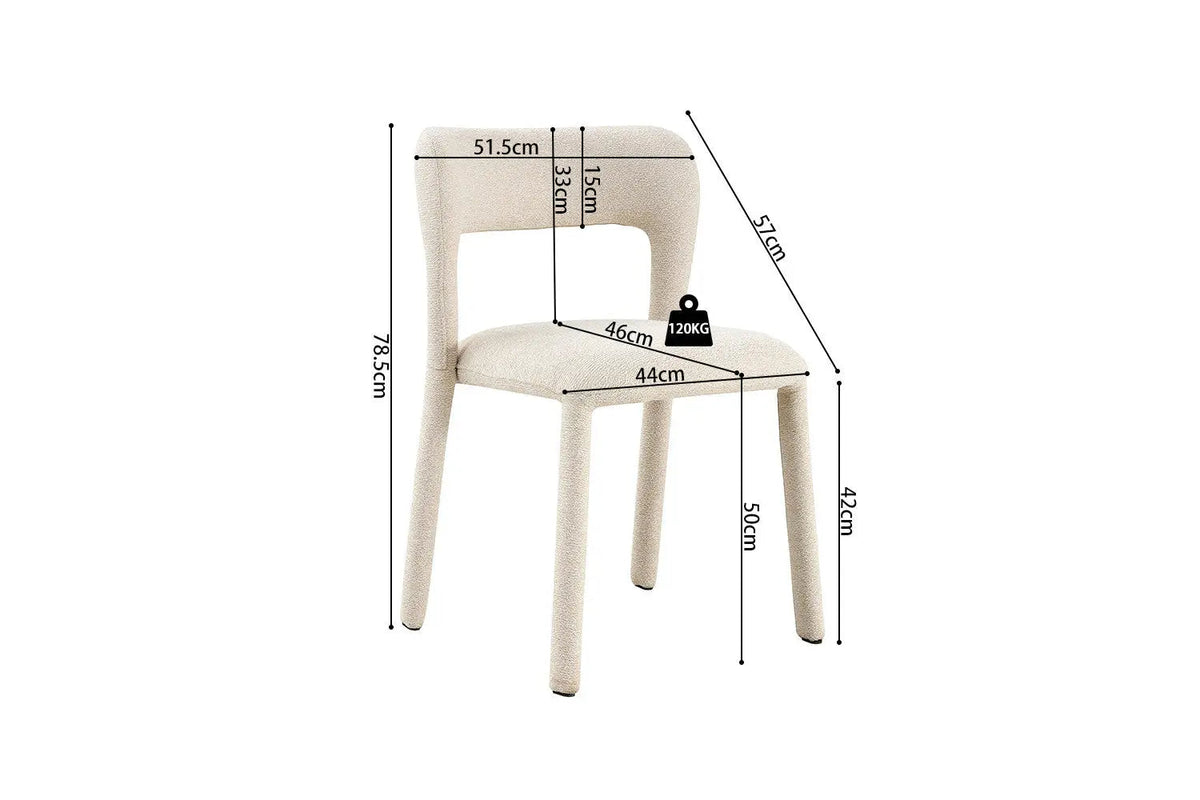 Chaises de Salle à Manger ELVYA en Tissu - 51,5 x 57 cm