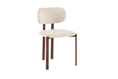 Chaise de Salle à Manger JADY en Tissu Bouclé - 49,5 x 49 cm