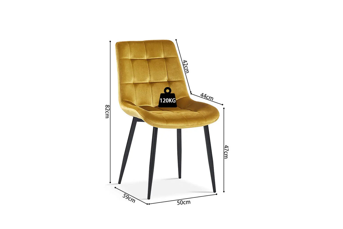 Chaise de Salle à Manger JULIA Velours - 50 x 59 cm