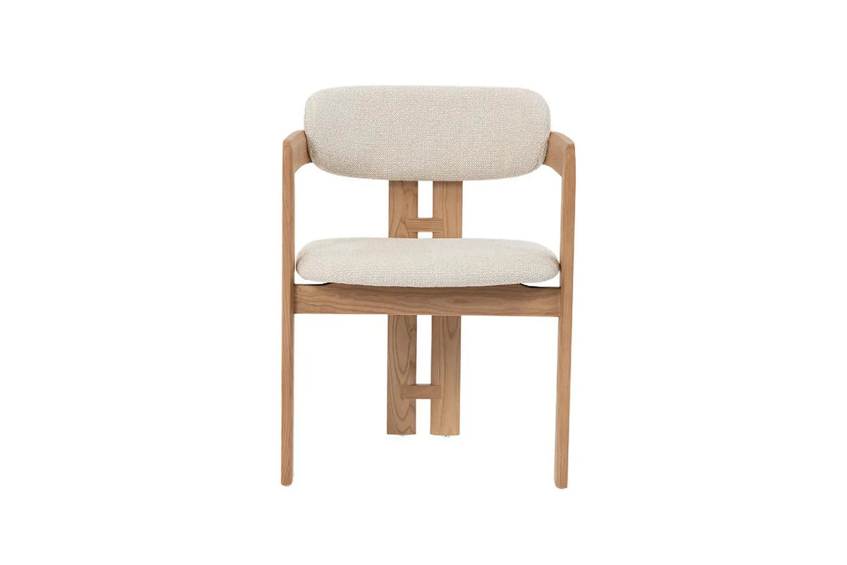 Chaise de Salle à Manger KAMELIA Beige en Bois de Frêne - 56 x 52 cm