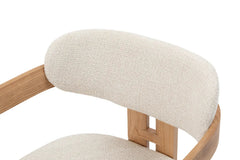 Chaise de Salle à Manger KAMELIA Beige en Bois de Frêne - 56 x 52 cm