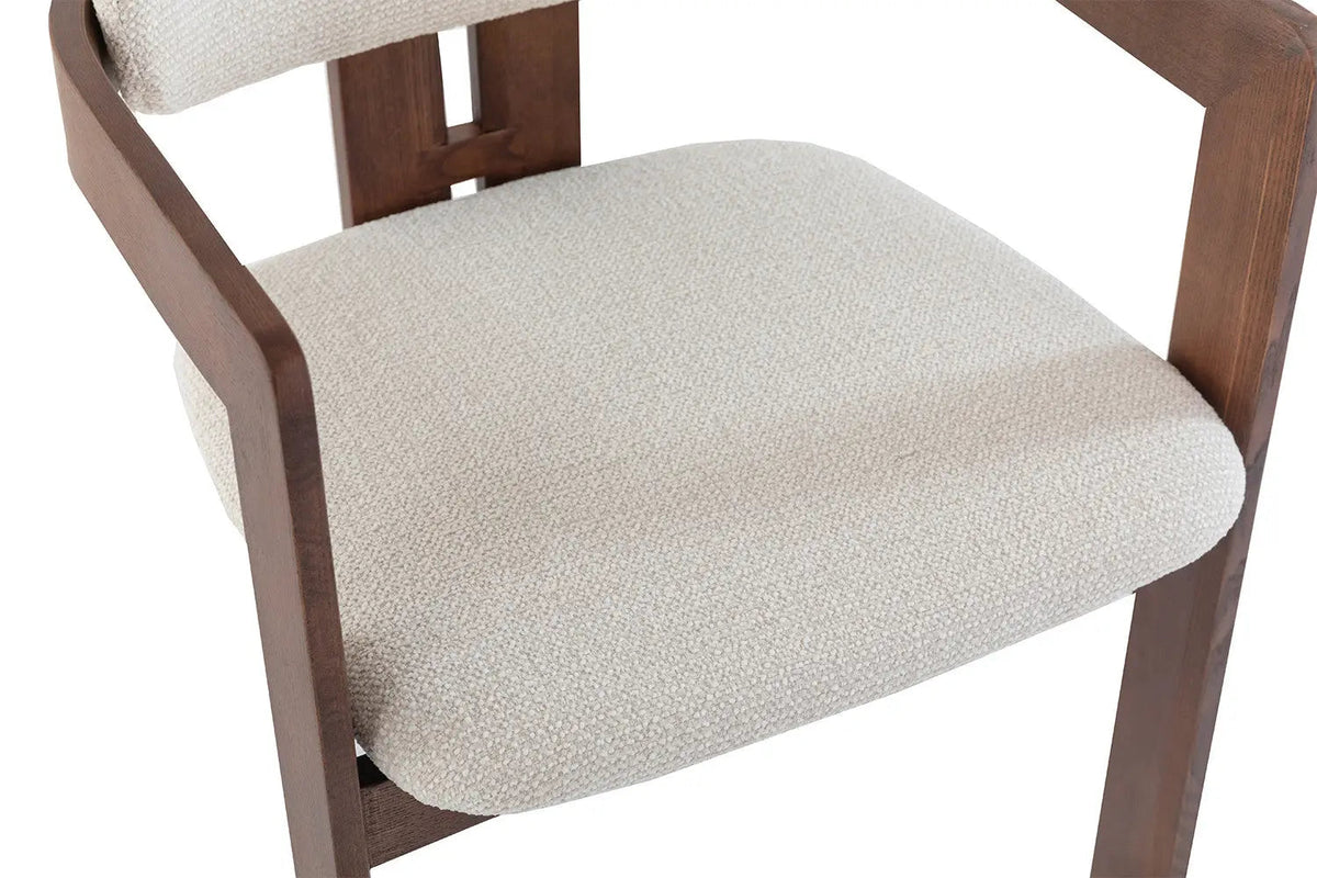 Chaise de Salle à Manger KAMELIA Beige en Bois de Frêne - 56 x 52 cm