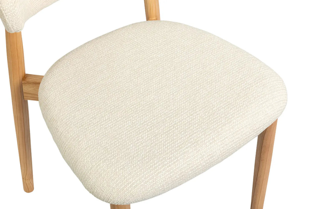 Chaise de Salle à Manger KAYLA en Chêne Massif Beige - 50 x 56 cm