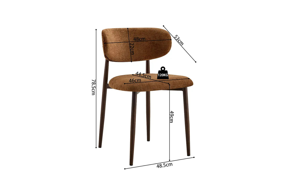 Chaise de Salle à Manger NONYA en Tissu - 48,5 x 53 cm