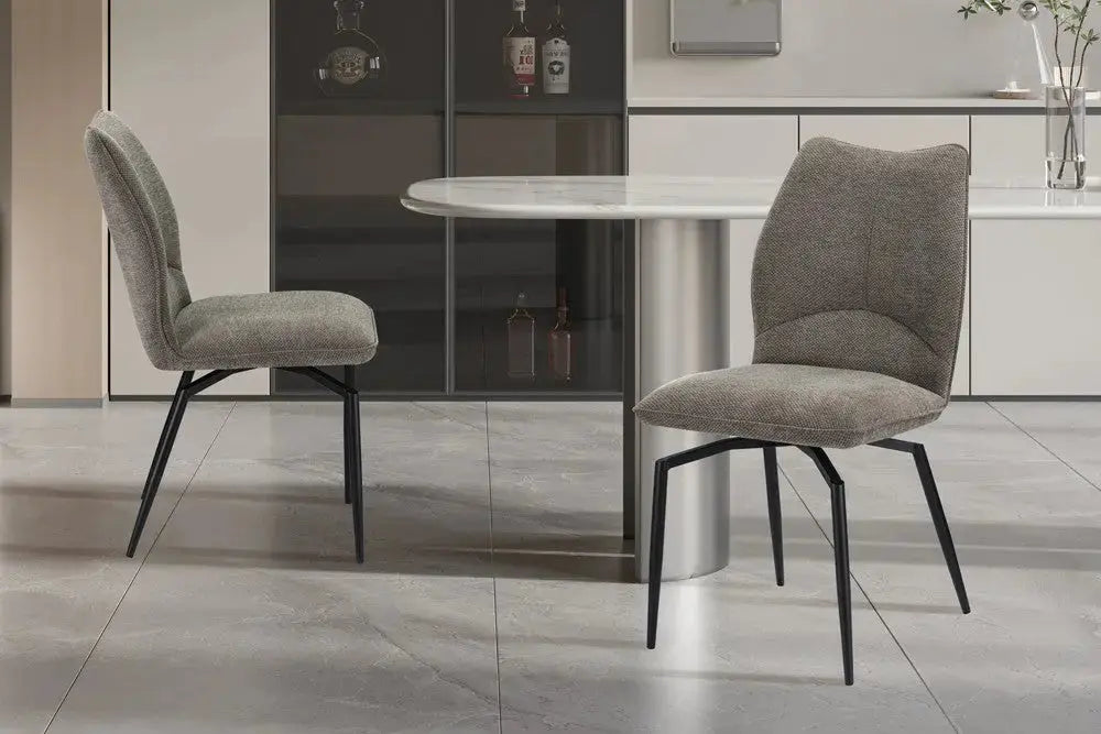 Chaises de Salle à Manger Pivotante LYARA en Tissu - 45,5 x 60 cm
