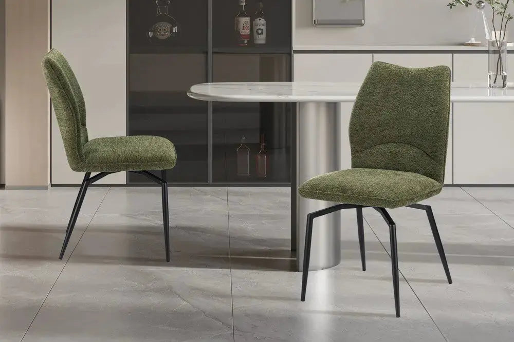 Chaises de Salle à Manger Pivotante LYARA en Tissu - 45,5 x 60 cm
