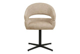 Chaise de Salle à Manger Pivotante avec Pieds Noirs DOVER Sable Chiné - 60 x 58 cm